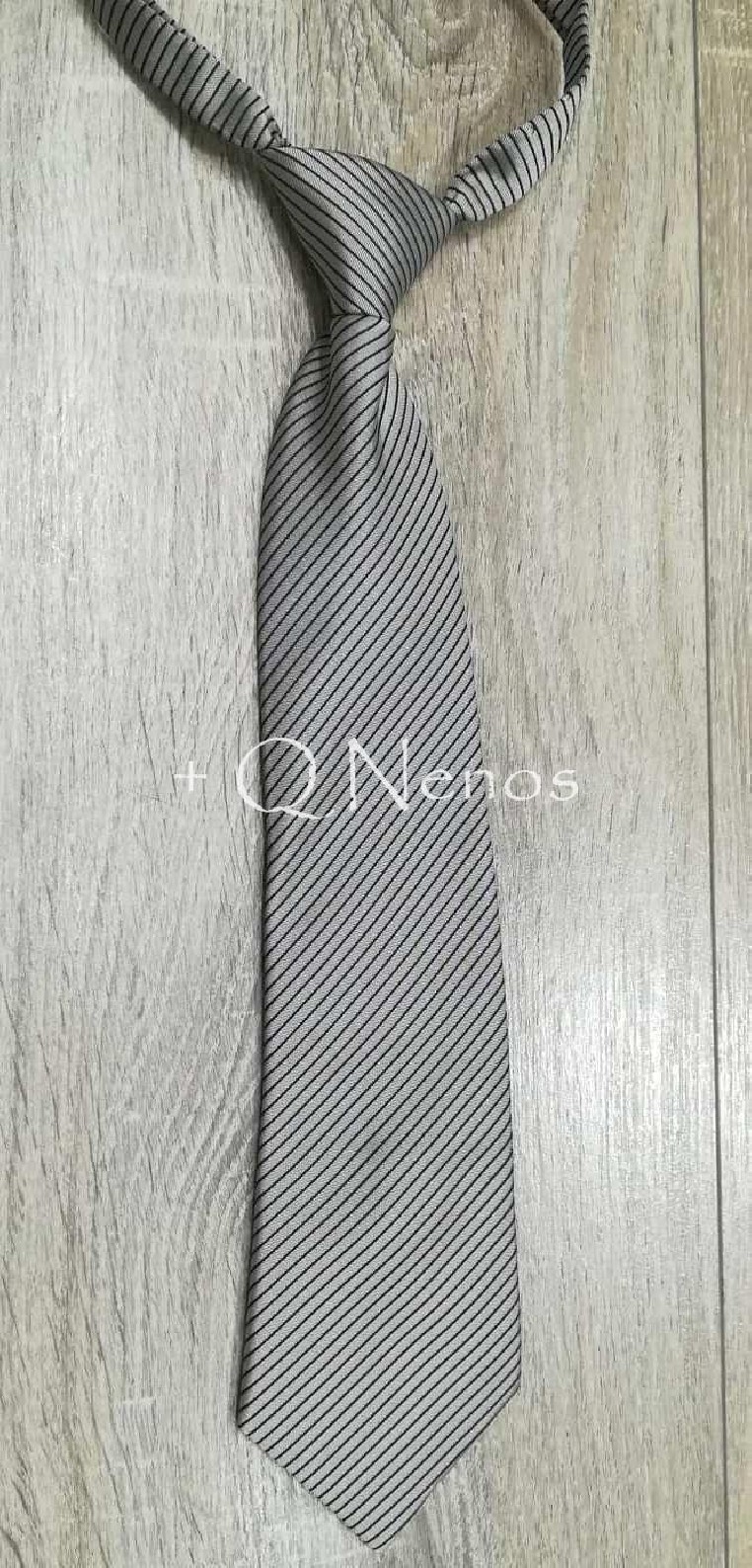 Corbata Niño Gris Rayas Negras LC022