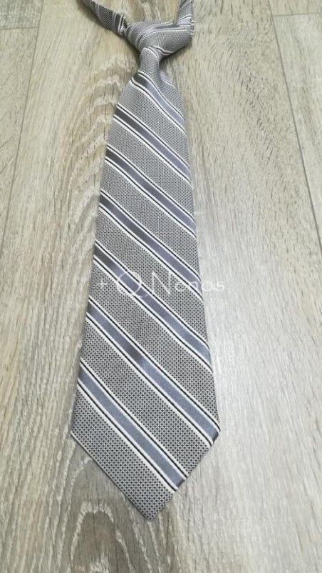 Corbata Niño Gris Rayas Anchas LC023