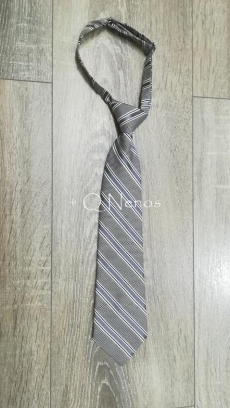 Corbata Niño Gris Rayas Anchas LC023
