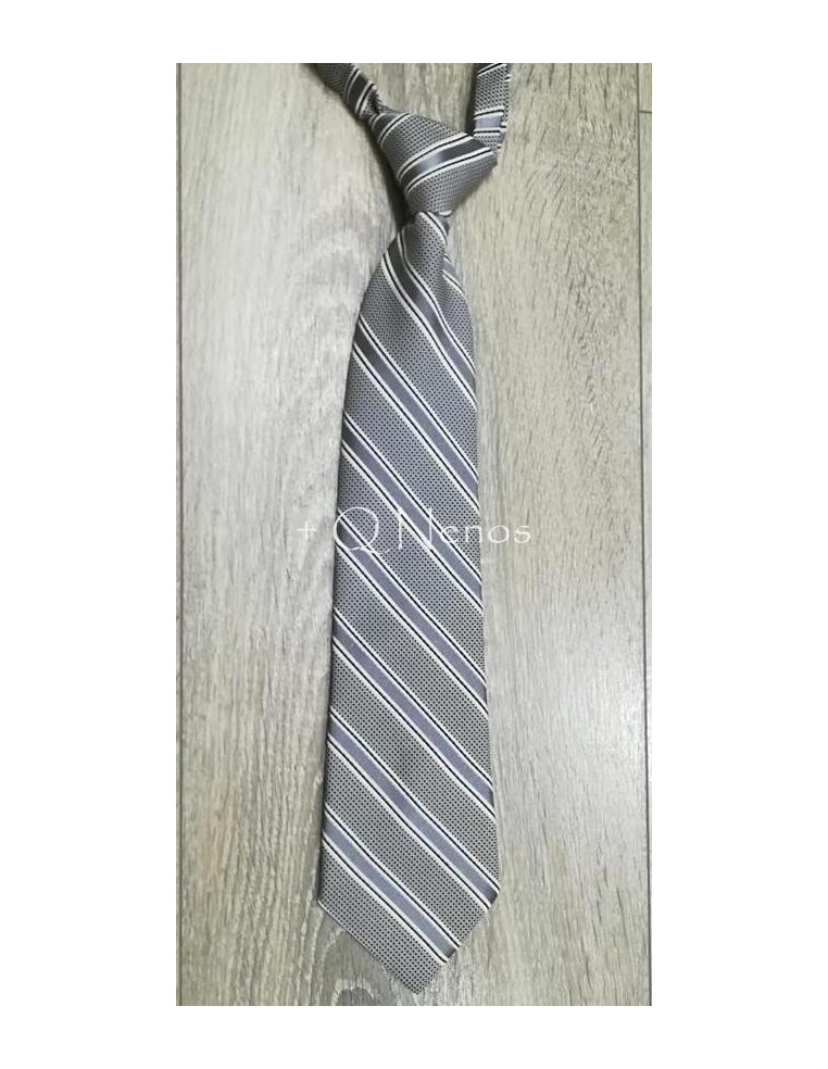 Corbata Niño Gris Rayas Anchas LC023