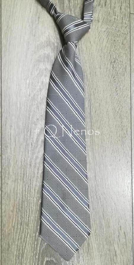 Corbata Niño Gris Rayas Anchas LC023