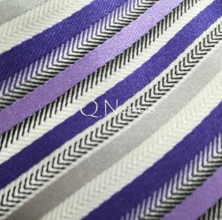 Corbata Niño Golosinas Estampada Rayas Morado/Plata LC005