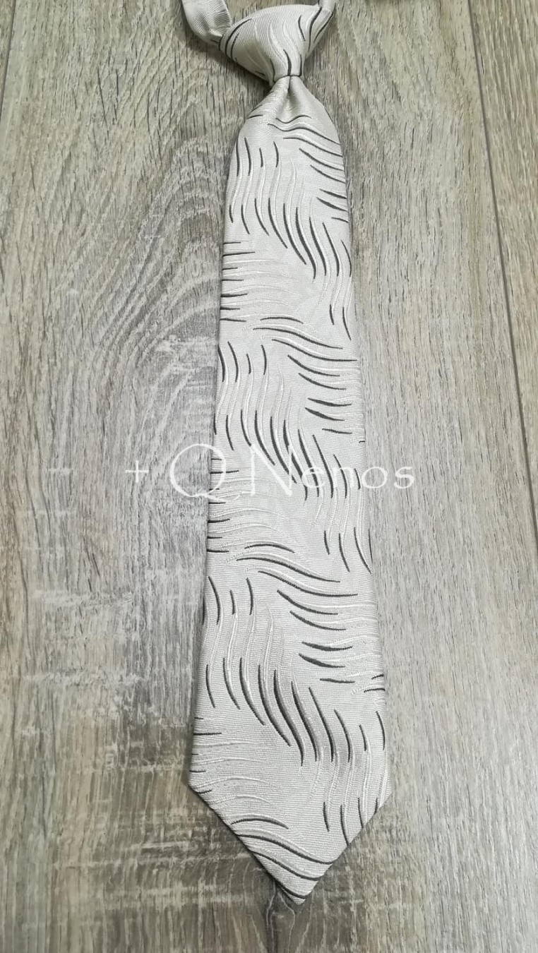 Corbata Niño Fremer Estampada Plata LC010