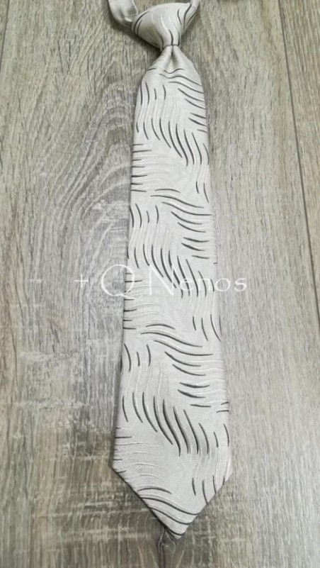 Corbata Niño Fremer Estampada Plata LC010