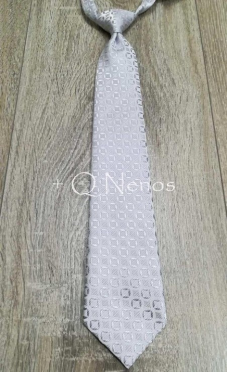Corbata Niño Fremer Estampada Plata LC008