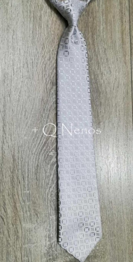 Corbata Niño Fremer Estampada Plata LC008