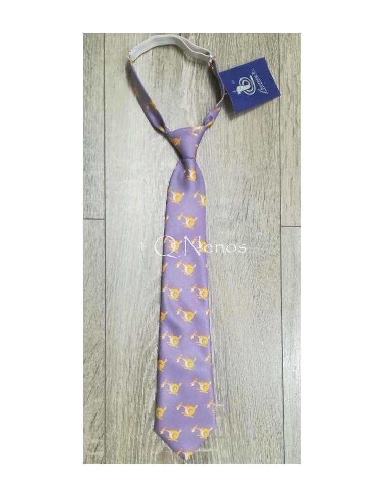 Corbata Niño Fremer Estampada Canguros Lila LC016