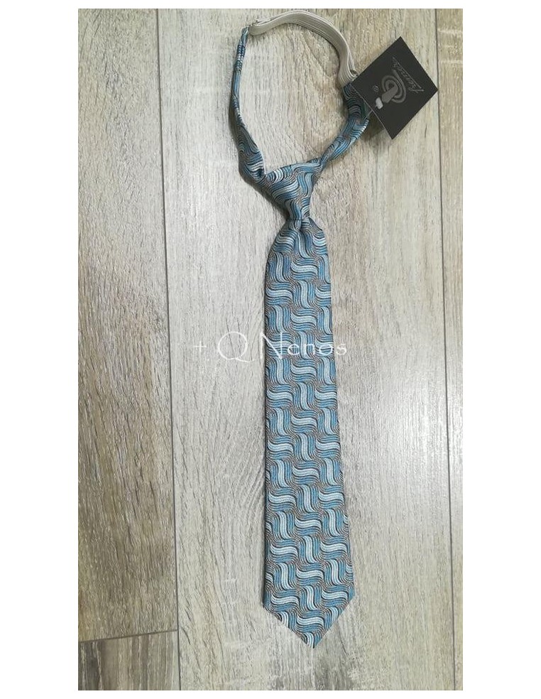 Corbata Niño Fremer Estampada Azul/Gris LC014