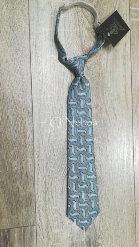 Corbata Niño Fremer Estampada Azul/Gris LC014