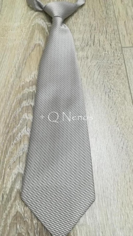 Corbata Niño Dibujo Escamas Gris Plata LC018