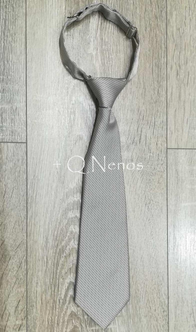 Corbata Niño Dibujo Escamas Gris Plata LC018