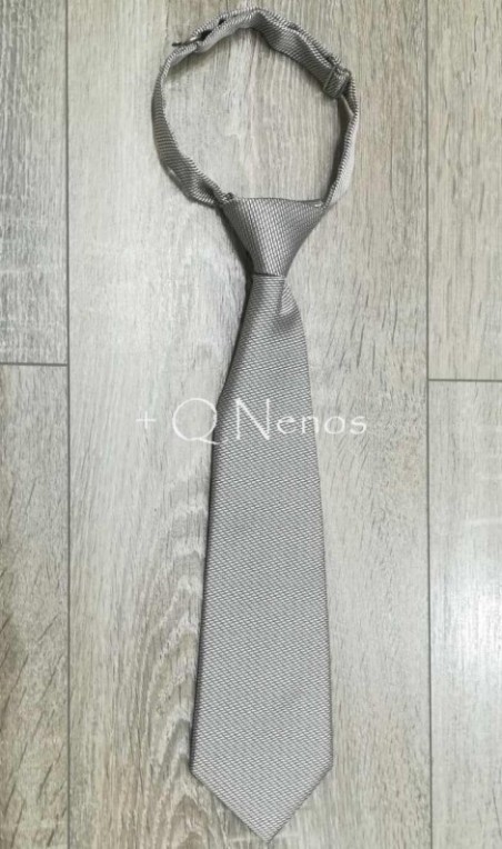 Corbata Niño Dibujo Escamas Gris Plata LC018