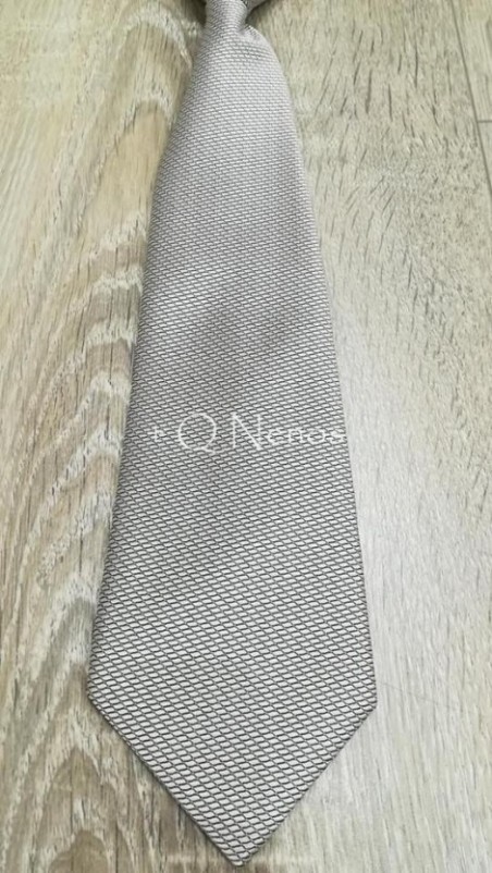 Corbata Niño Dibujo Escamas Gris Plata LC018