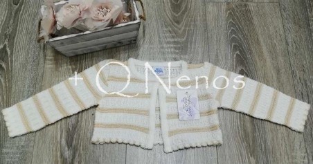 Chaqueta Bautizo Teresa Rodriguez Rayas Beige/Camel TR197