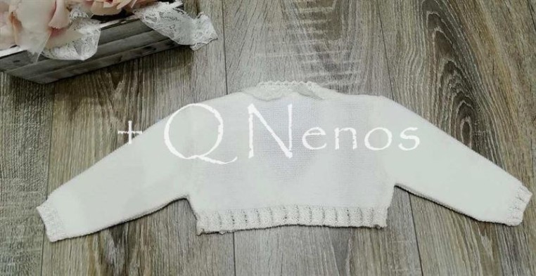 Chaqueta Bautizo Punto Solita Cuello Pico...