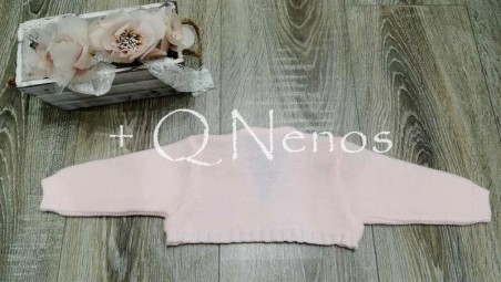 Chaqueta Bautizo Paz Rodriguez Puntas Redondas Rosa PR5201
