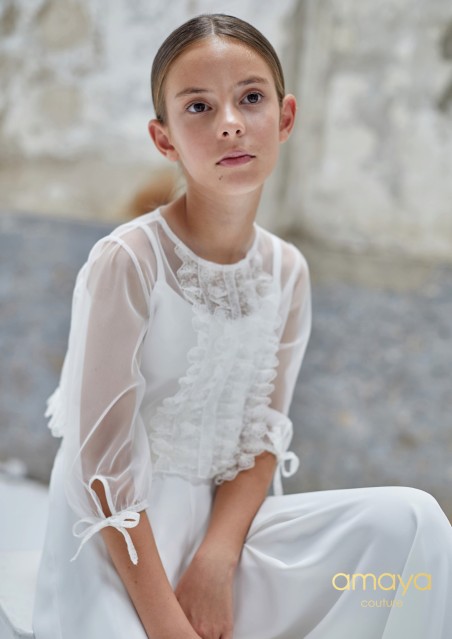 Conjunto Top + Pantalón Comunión Amaya Couture AMY587046/50