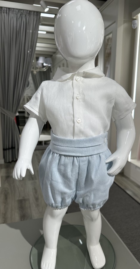 Conjunto Camisa Pantalón Corto Celeste Teté y Martina...