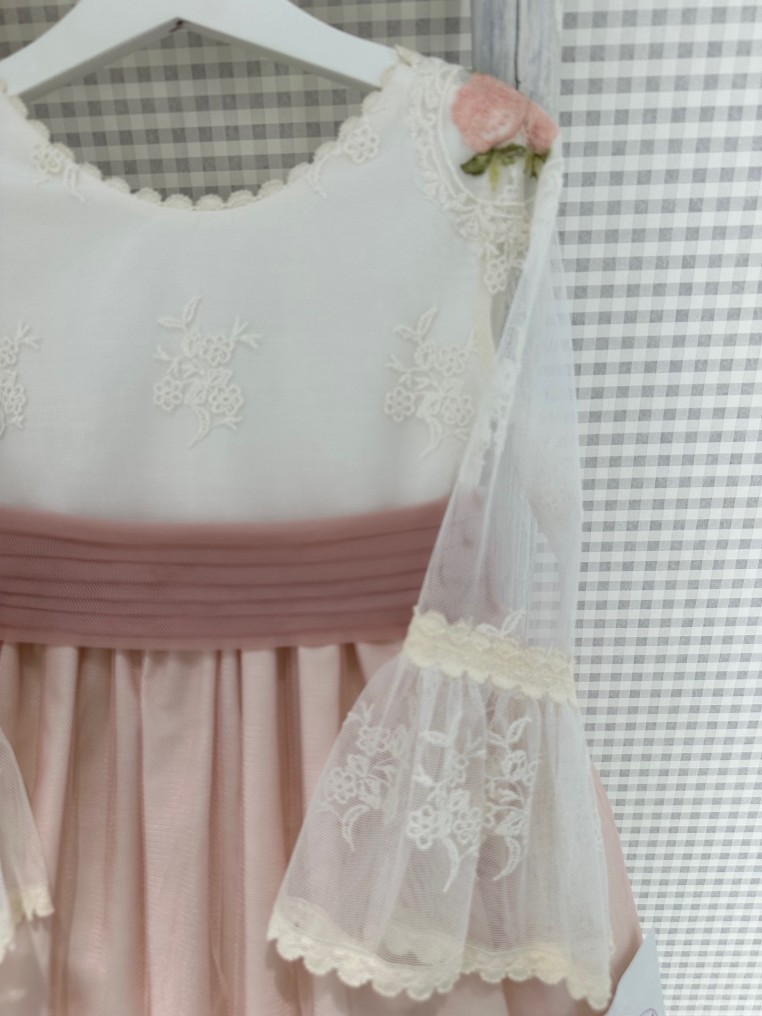 Vestido Ceremonia Bordado Rosa Pathi Colección...