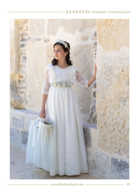Vestido comunión Alhuka Musgo ACMUSGO