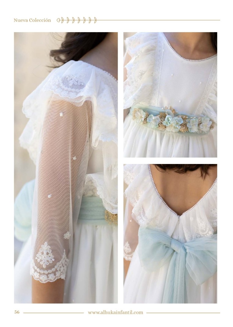 Vestido comunión Alhuka Musgo ACMUSGO