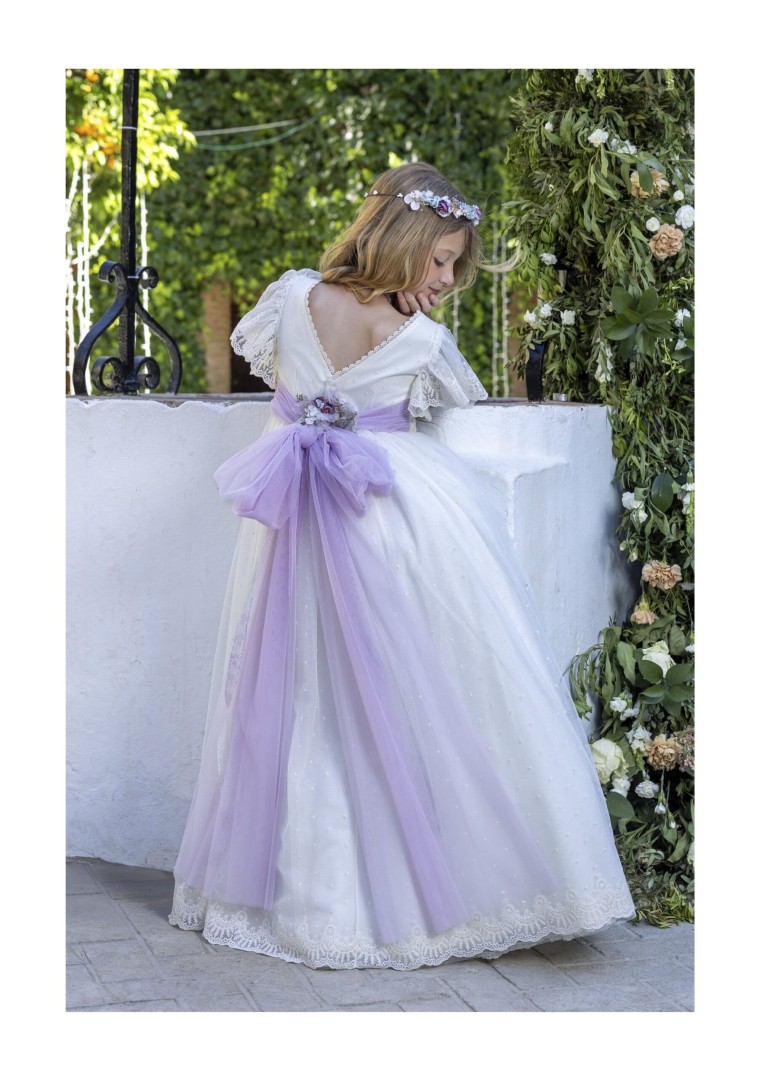 Vestido comunión Manuela Macías Violeta MMCVIOLETA