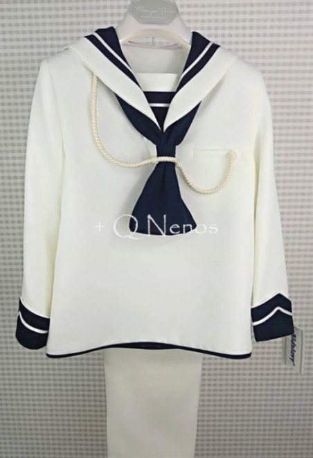 Traje Comunión Marinero  Kidslavy Beige/Marino KC271/BP16