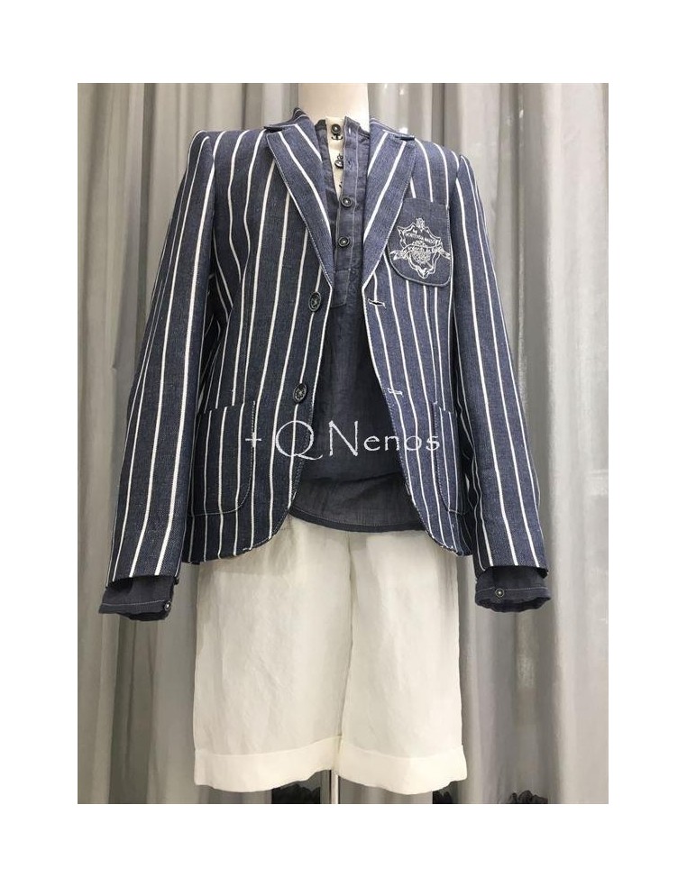 Traje  Hortensia Maeso Aurea Americana Rayas...