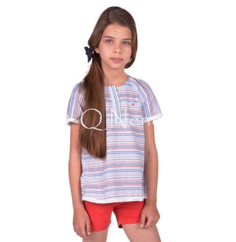 Short Niña Lion of Porches 5 Bolsillos Rojo...