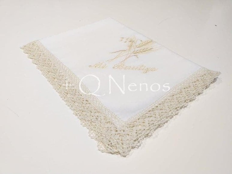 Pañuelo Bautizo Espigas EV04.