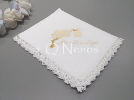 Pañuelo Bautizo Cigüeña EV04