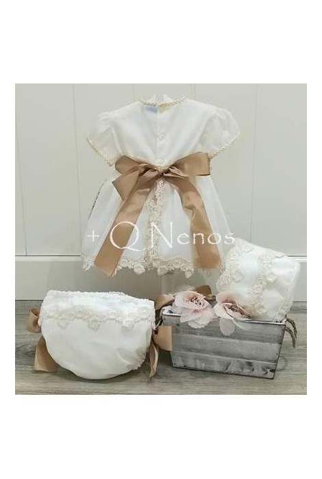 Jesusito Bautizo/Ceremonia Kobez   Puntilla Beige Capota... 2