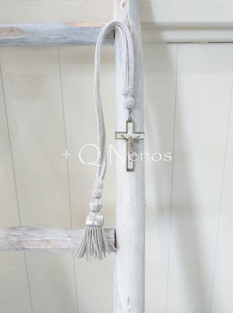 Cruz Nácar Clásica / Cordón Plata Comunión...